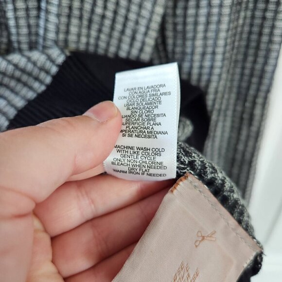 Daisy Fuentes Black/White Knit Button Up Long Sleeve Sweater - Picture 5 of 9